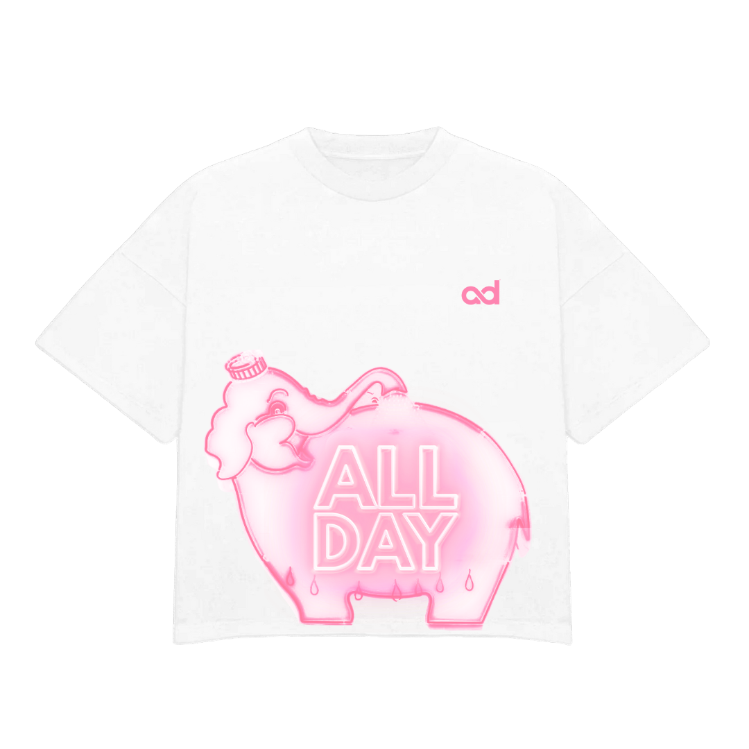 Pink Elephant Tee White All Day